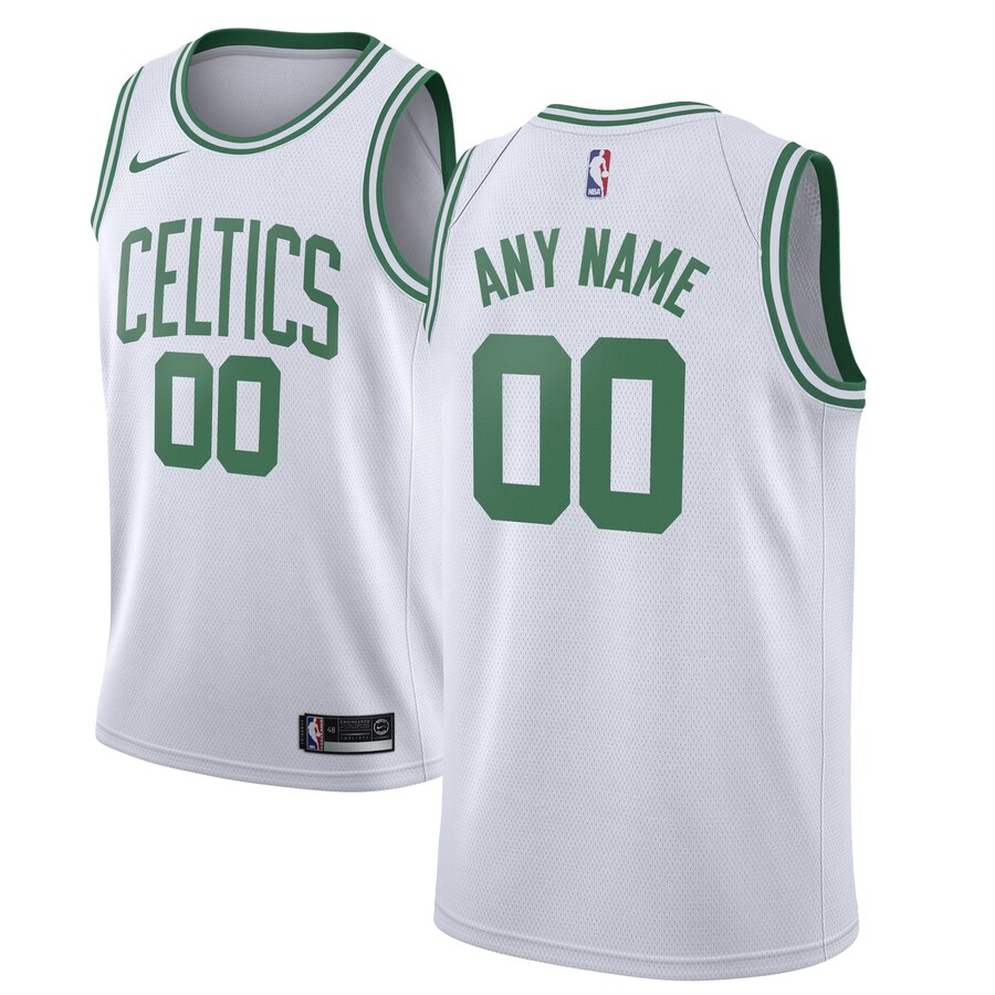 Men's Boston Celtics Custom #00 Swingman Nike Association Edition White Jersey 2401HEUI
